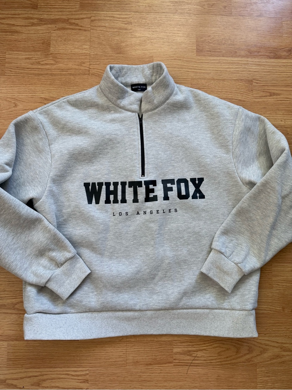 White Fox Boutique High Standard Zip Front Sweater Grey Marle Size S/M